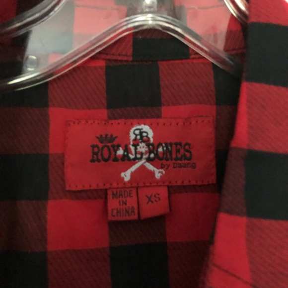 Hot Topic Royal Bones Flannel vest - Picture 3 of 5